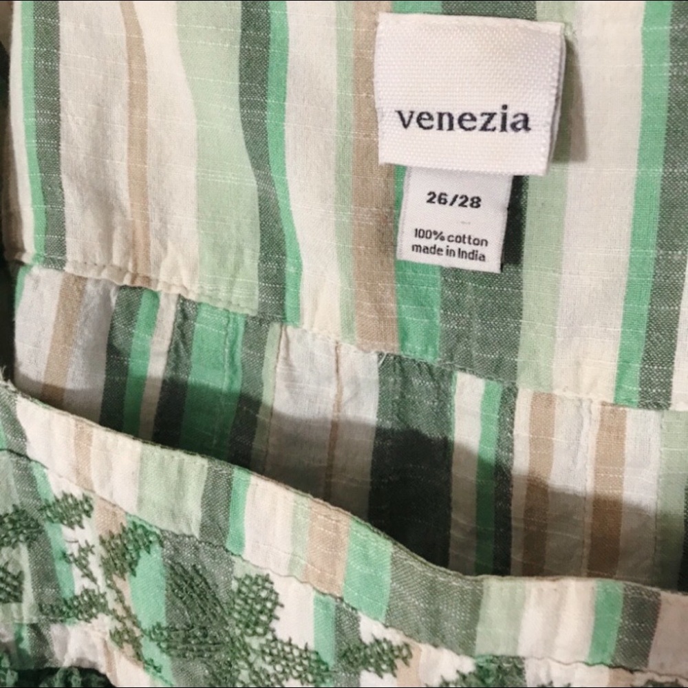 ✨HP✨ Venezia Stripe Floral Cross Stitch Blouse Top 26 28 - Picture 4 of 5
